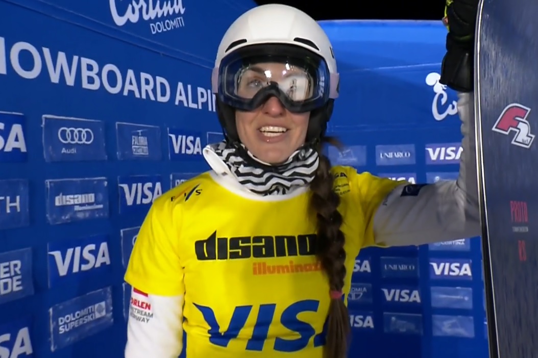 Aleksandra Król-Walas na podium w Cortinie d'Ampezzo - snowboard